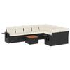 VidaXL Salon de Jardin avec Coussins 10 pcs, Canapés de Terrasse, Ensemble de Meubles de Patio, Mobilier d'Extérieur, Noir 3224719