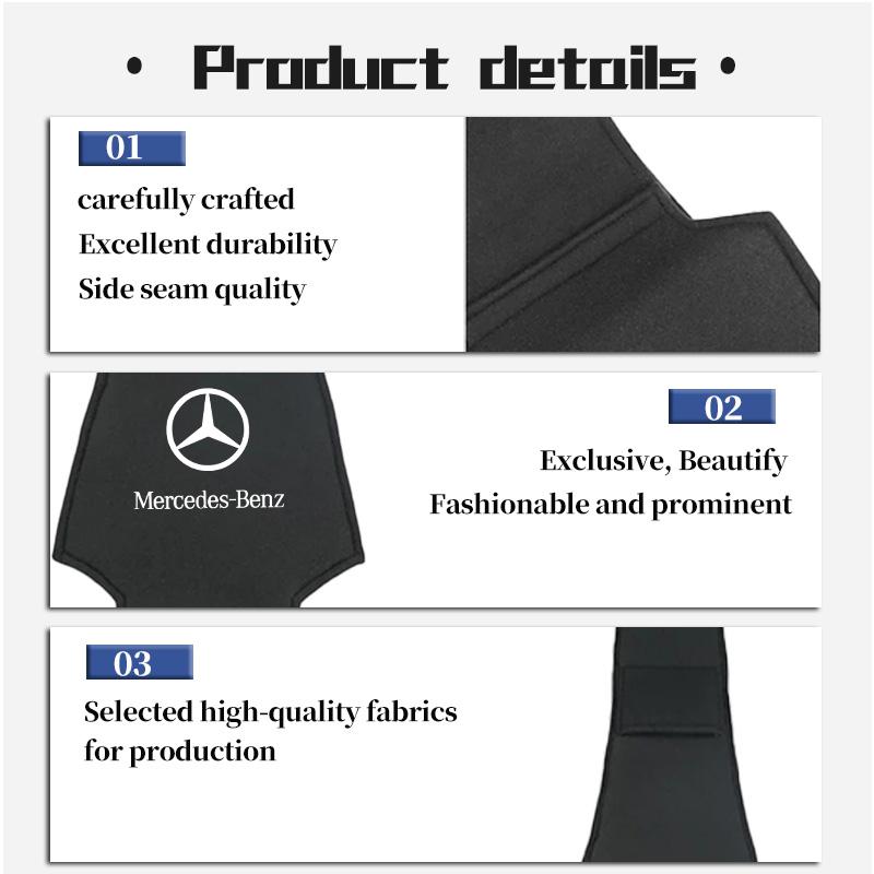 AATT1 For Benz Suede Car Logo Seat Headrest Cover Anti-dirty Neck Pillow Protector Accessories CITAN VITO SPRINTER CLS SLK Sport ML