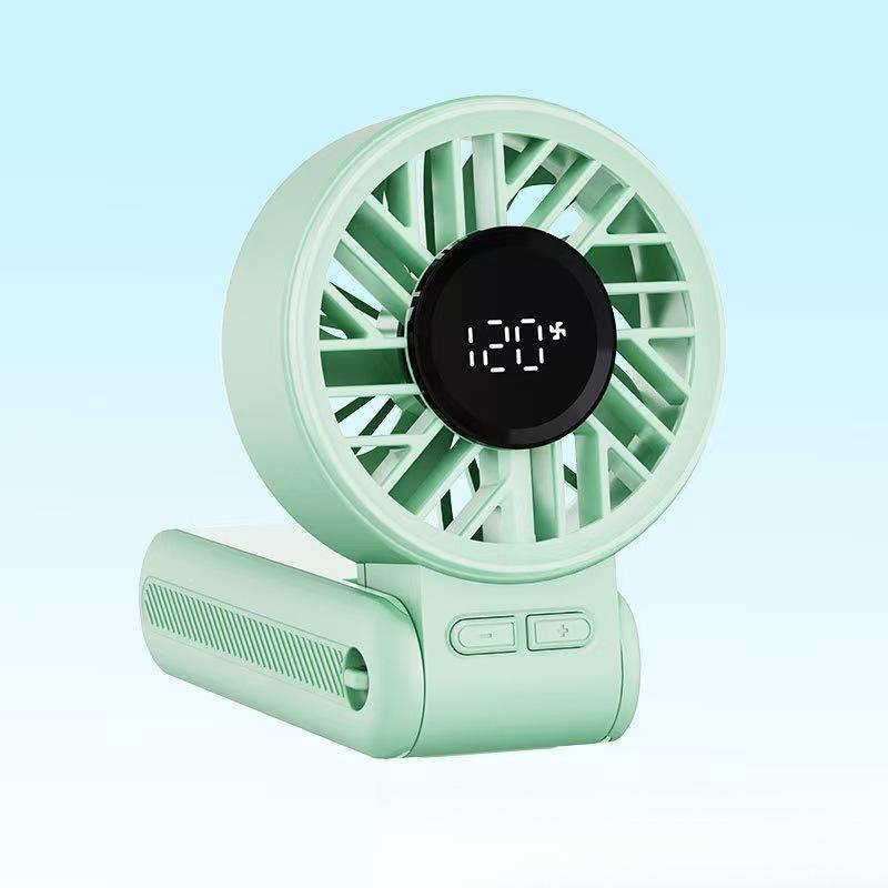 

2025 High-Speed Portable USB Rechargeable Foldable Handheld Fan with Powerful Wind 177*69*24mm зелёный