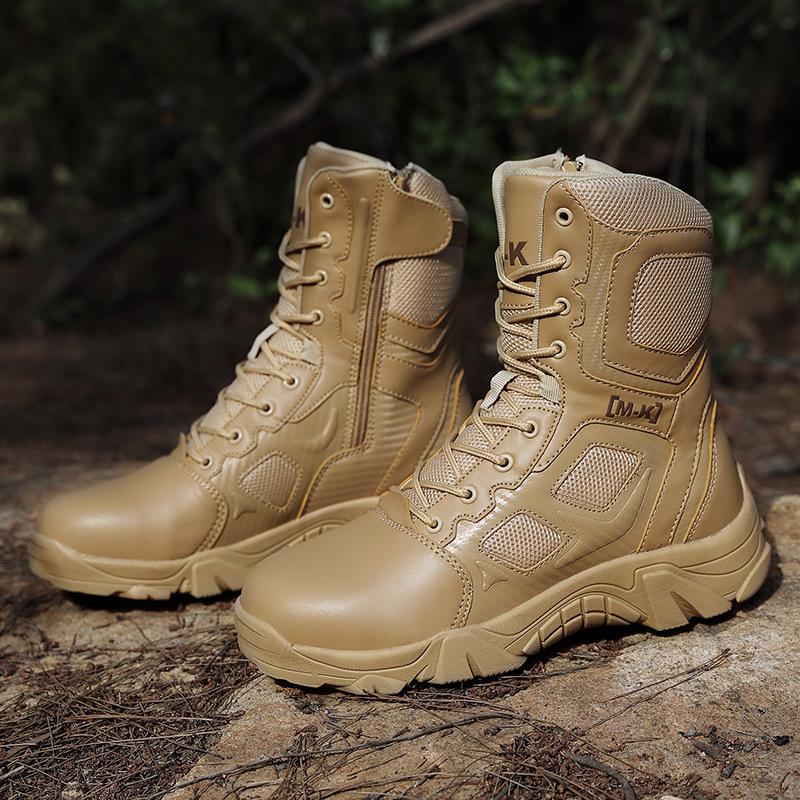 Men s Lace-up Suede Combat Boots: Hiking, Mountaineering, Security, Steel Toe, Anti-collision. 42