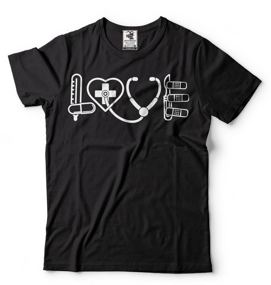 Nurse Doctor Medical LOVE sign Student T-shirt Hospital Medical Doctor Shirt S