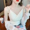 Women's V Neck Camisole Vest Autumn Outer Wear with Chest Pad Integrated Beautiful Back Suit Inner Lining Top