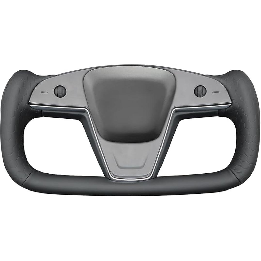 

MEWANT Чехол на руль для руля в стиле «ярмо» для Tesla Model S 2021-2023 / Model X 2021-2023 из черной микрофибры black hive microfiber lea