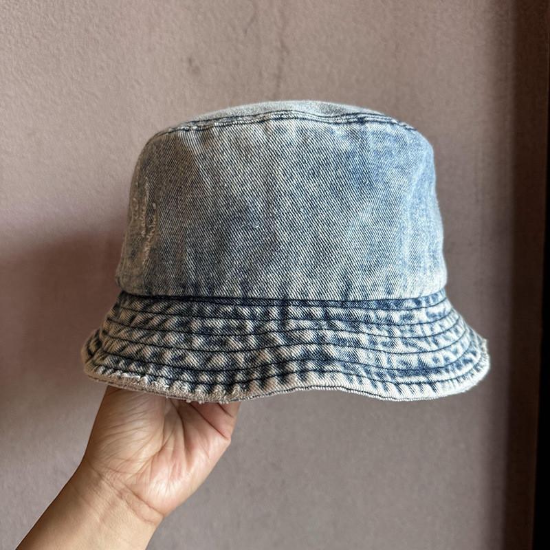 Cap Fisherman Denim With Uv Protection And Water Wash Finish For Gift Women