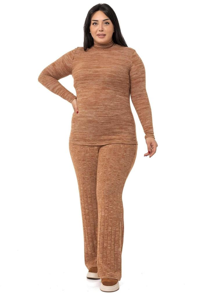 Women's Style Big Size Body Plus Size Half Turtleneck Long Sleeve Knitwear Black Body