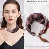 Office Ready Magnetic Neck Scarf for Women, Printed Smooth Scarflette with Clasp Closure for Daily Outfit Wear
