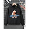Moda Outono e Inverno Infantil Moletom Esportivo Preto, Desenho Animado de Cachorro Segurando Prancha de Surf, Adequado Para Viagens Diárias