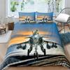 Airplane Fighter Duvet Cover King/Queen Size,flying Fighter Jet Bedding Set for Kids Teens Boys,modern Cool Airplane Quilt Cover