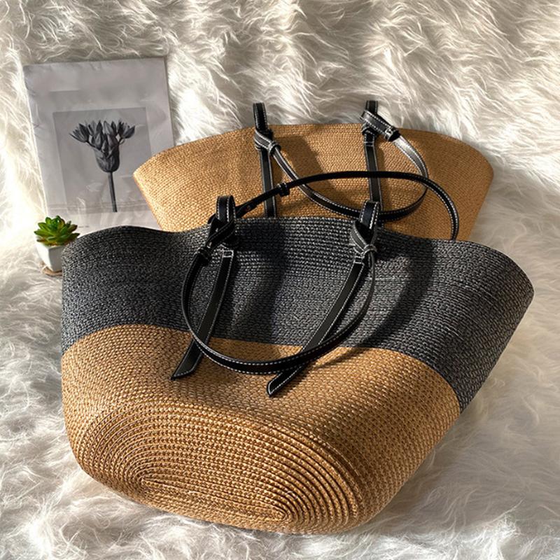 Lady Summer Beach Straw Basket Bags Casual Rattan Large Capacity Totes Women Brands Designer Handbags Wicker Woven Shoulder Bags