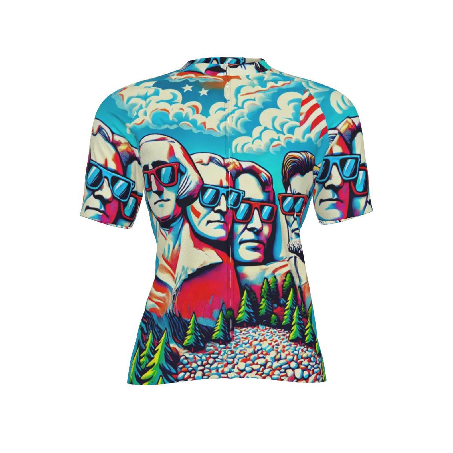 Mt. Ridemore Cycling Jersey: Founding Fathers Patriotic Bike Jersey 2XL