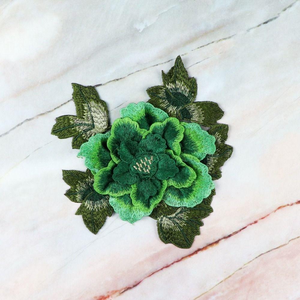 Fashion Elegant Peony Embroidery Patch Floral Embroidery Large Flower Patch Sewing Accessories