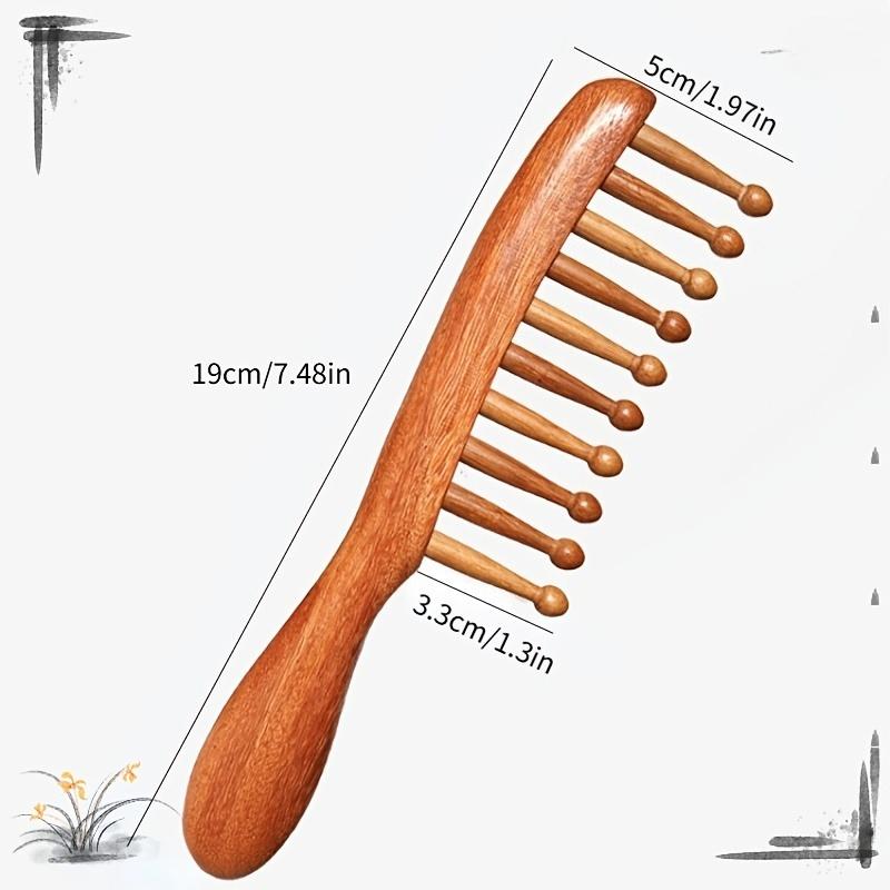 [Wooden Hair Comb] Wooden Wide-Tooth Hair Comb | Scalp Massaging & Detangling, Healthy Hair Care with Smooth Polished Finish, Minimalist Design