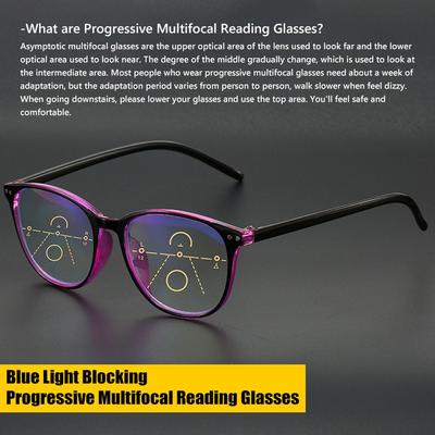 1 Stück Progressive Multifokus Lesebrille Blaulichtblockierende Computerbrille Modische Lesebrille Brillen mit Federscharnier