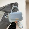 2025 new trendy casual popular texture splicing fashionable simple solid color foreign style shoulder crossbody small square women's bag