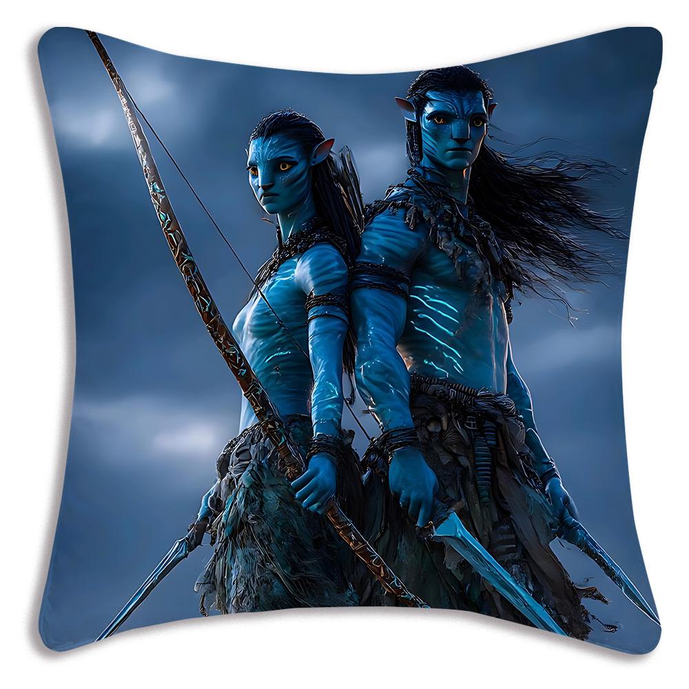 Movie Avatars W-Water Way Pillow Covers Cartoon Sofa Decorative Home Double-sided Printing Short Plush Cute Cushion Cover