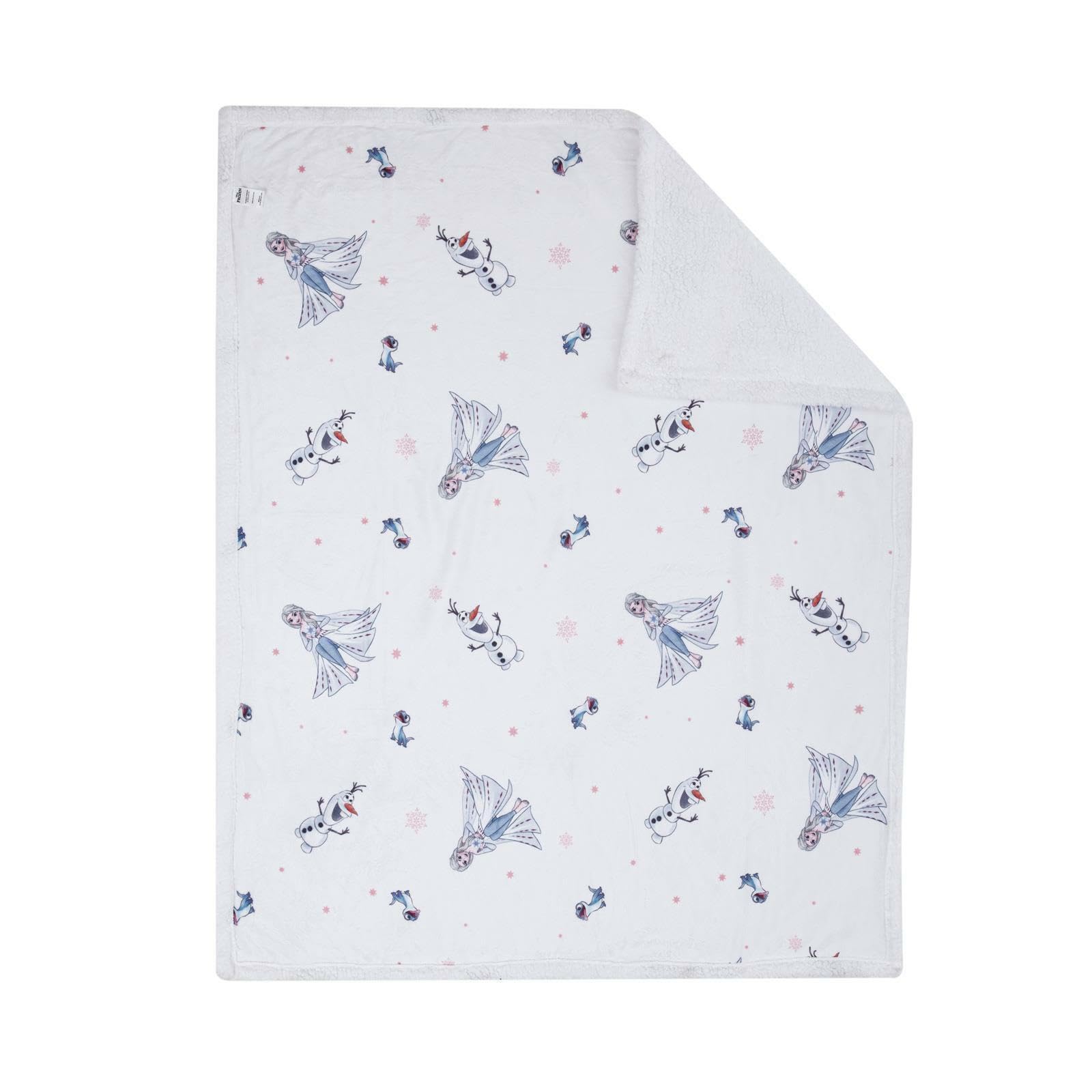 

6169 Disney Frozen Fleece Sherpa Blanket, Thick, 127cm x 152cm [Parallel Import]