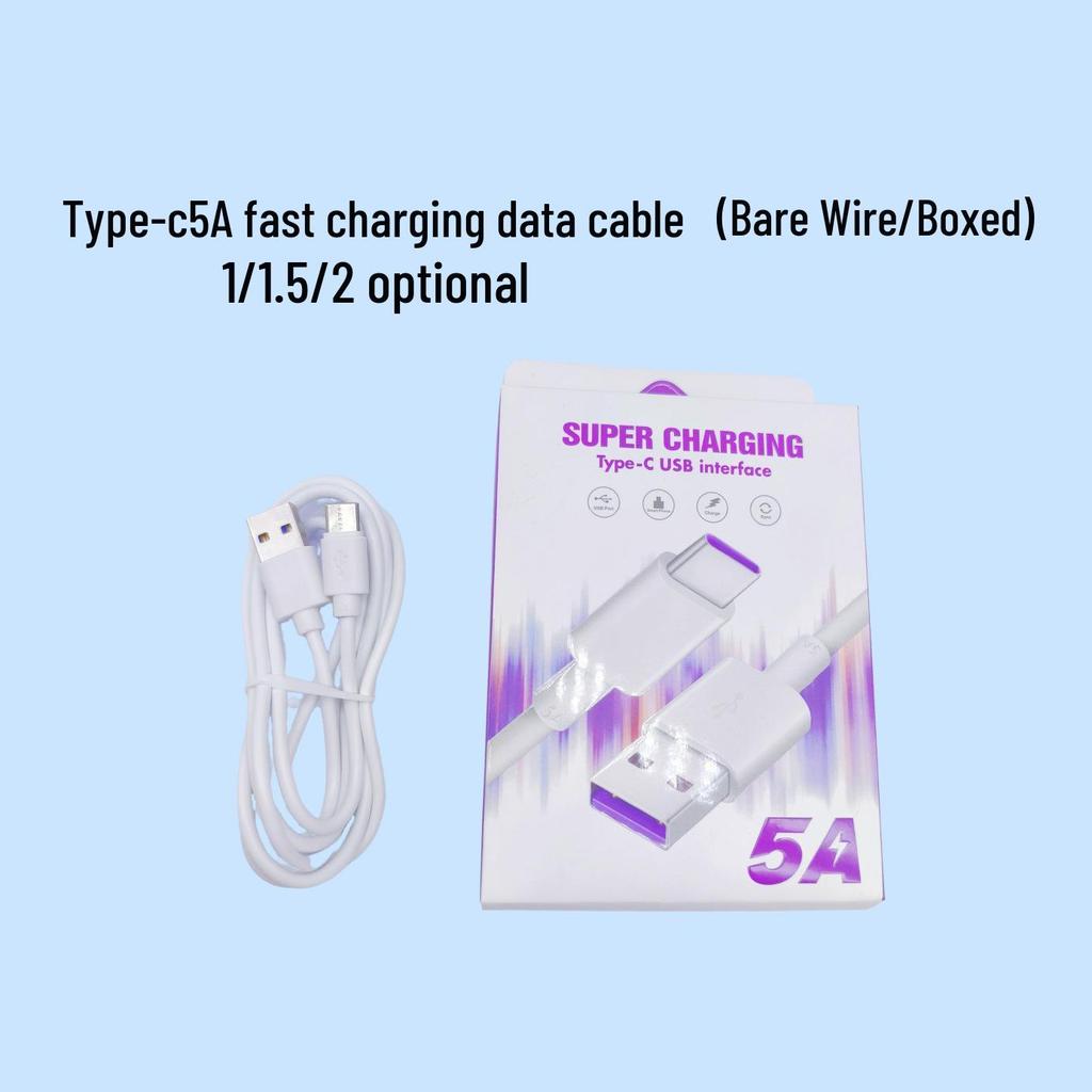 5A Type-C Super Fast Charging Cable for Android, iPhone, Huawei, Xiaomi - 6A Compatible