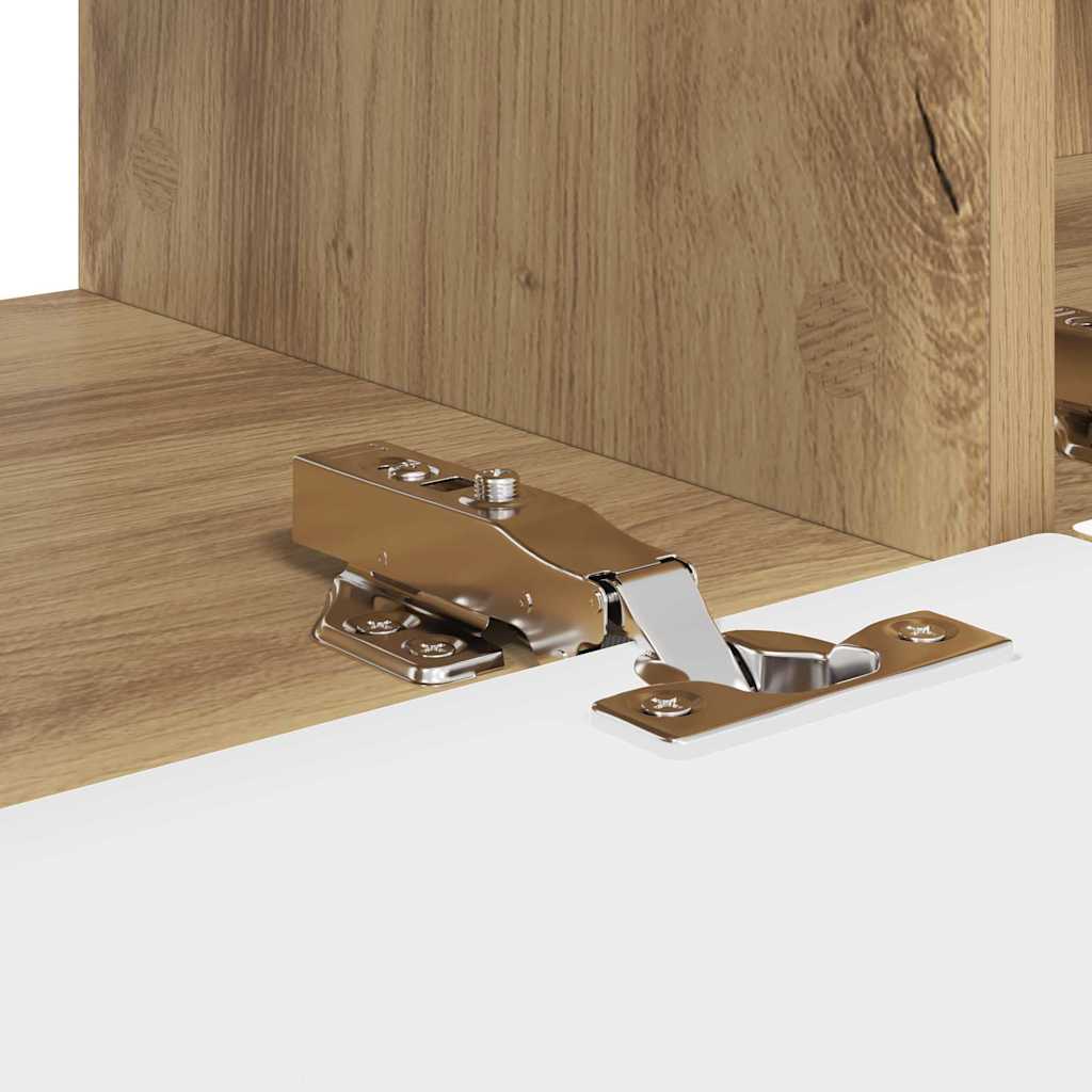 TV Wall Cabinet Rustic Oak Finish 98 x 31 x 29.5 cm