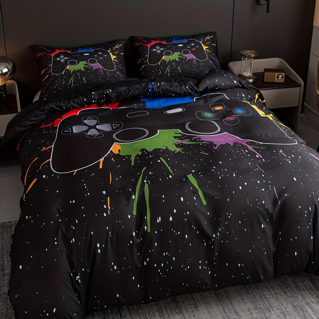 Spielkonsolen-Print Bettwäsche-Set Weich Bequem Weich mit Weichem Stoff Bettbezug Für Schlafzimmer Weich Schön Warm Langlebig