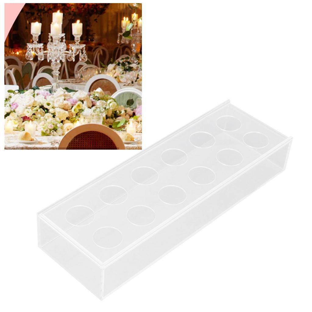 Rectangular Floral Centerpiece Clear Acrylic Flower Vase for Dining Table Wedding Party Home