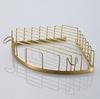 Cesta de Ducha Moderna de Acero Inoxidable para Esquina Montada en Pared para Baño Color Oro Cepillado