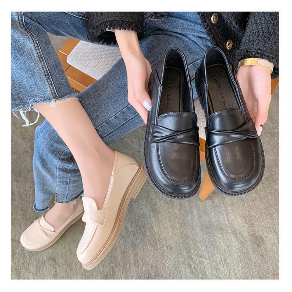 Spring and Autumn  Low Heeled British Style Loafers for Women