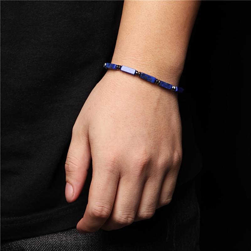 Bracciale alla Moda Fatto a Mano con Perline di Pietra Naturale, Regalo di Natale San Valentino, Design Resistente con Perline