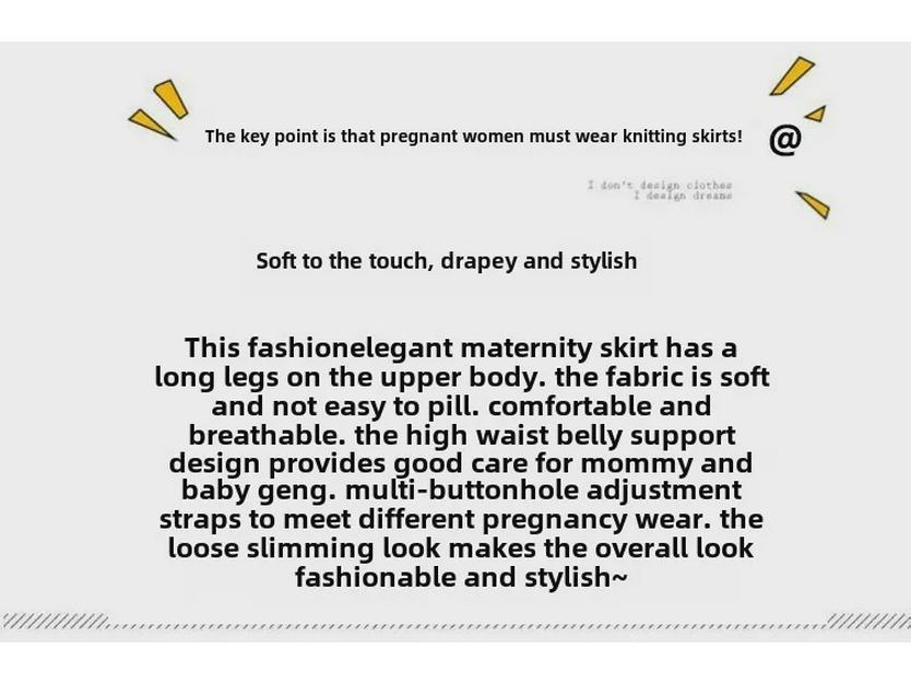 2024 Autumn & Winter Maternity Knitted High-Waist A-Line Skirt