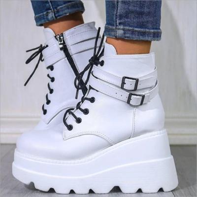 2024 Ladies New Thick Soled Boots Waterproof Table Tie Fashion Shoe Outdoor Antiskid Short Boot Casual Comfort Women's Shoes