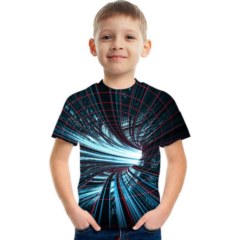 

Summer Children s 3D T-shirt Visually Deceiving Boys Printed Short Sleeved T-shirt 150
