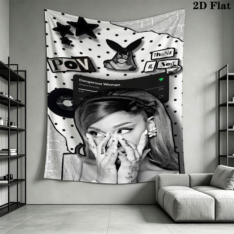 Ariana Grande Queen Wall Hanging Printed Fabric Blanket Decorative Tapestries for Bedroom Living Room Home Decor