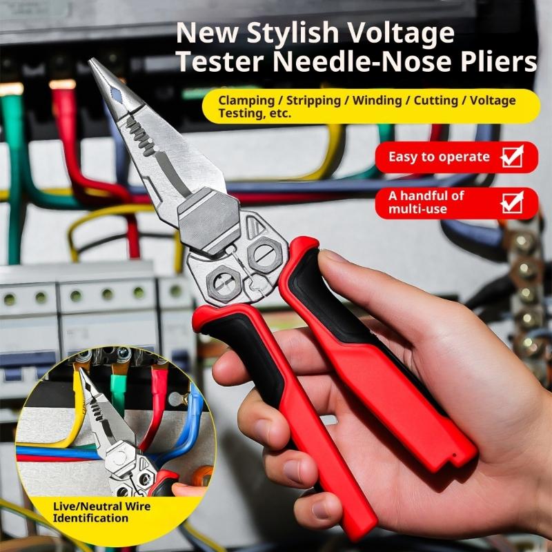 Wire Stripping Plier with Electricity Measurement Electrician Plier 9 In 1 Multifunctional Wire Stripping Plier