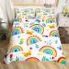 Rainbow Duvet Cover King Size With Pillowcases, Colorful Comforter Cover Multicolor Bedding Set Bedroom Decor for Kids Adults