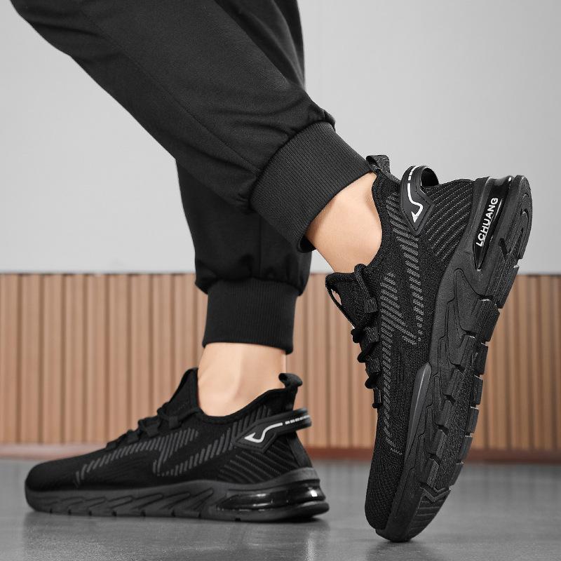 2025 Spring New Fashion Versatile Casual Mesh Flying Weaving Men's Shoes Breathable Trend Soft Sole Lightweight Sports Trend Shoes