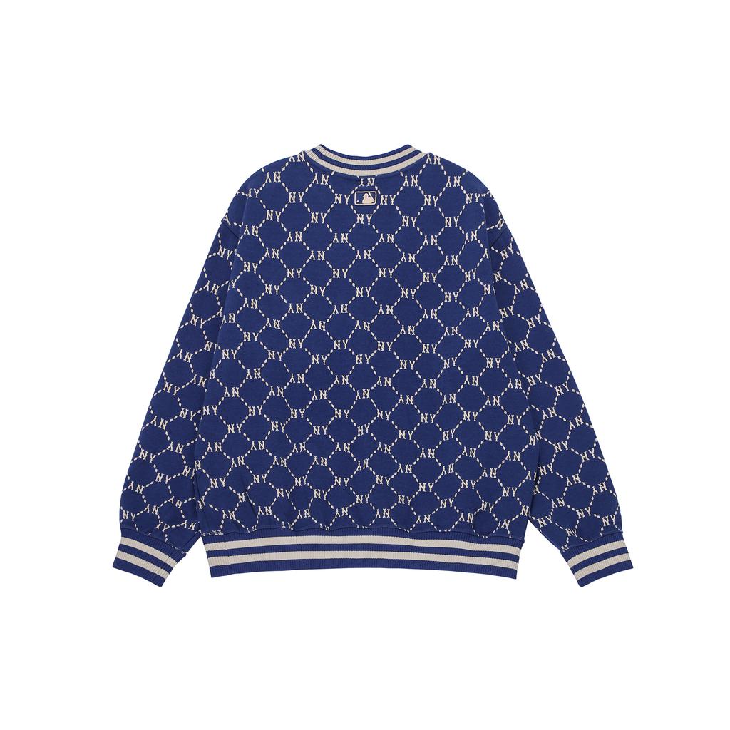 New MLB Old Flower Sweatshirts Unisex Navy Blue 3AMTM0724-50NYS