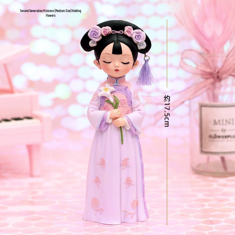 Boneca Princesa Estilo Antigo Xianci de Resina: Ornamento de Mesa Elegante e Presente para Menina