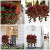 Artificial Geraniums Hanging Bundles Full Blooms Silk Flower Plants Geranium Vines for Home Garden Wedding Indoor Outdoor Decor
