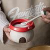 Ceramic Red Mushroom Seasoning Jar Set Kitchen Ceramic Salt Sugar Jar Soy Sauce Vinegar Bottle Home Ceramic Spice Box with Spoon