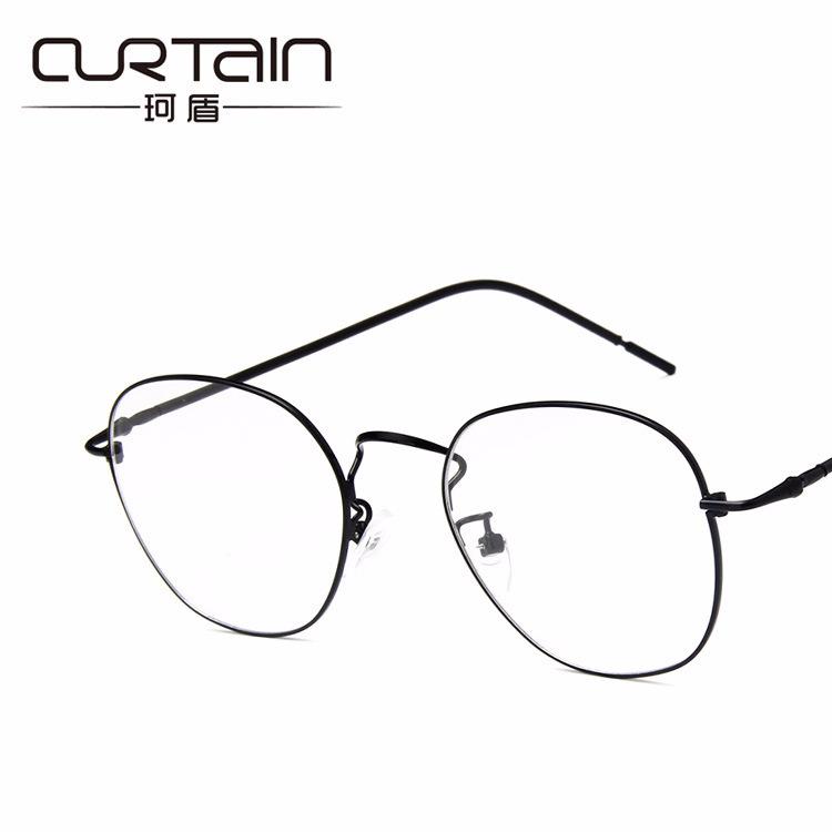 New retro ultra-light flat glasses, round glasses frame, can be equipped with myopia glasses frame tee