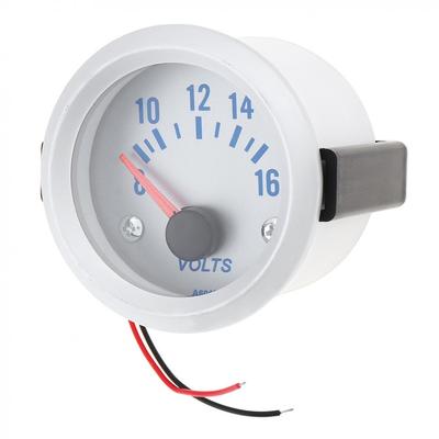 2"; Voltmetru auto de 52 mm 12 V 8-16 V Contor de tensiune pentru lumină albastră Indicator de tensiune pentru auto