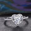 Luxury Silver Heart Ring for Women Exquisite Fashion Metal Inlaid White Zircon Stones Wedding Ring Engagement Jewelry
