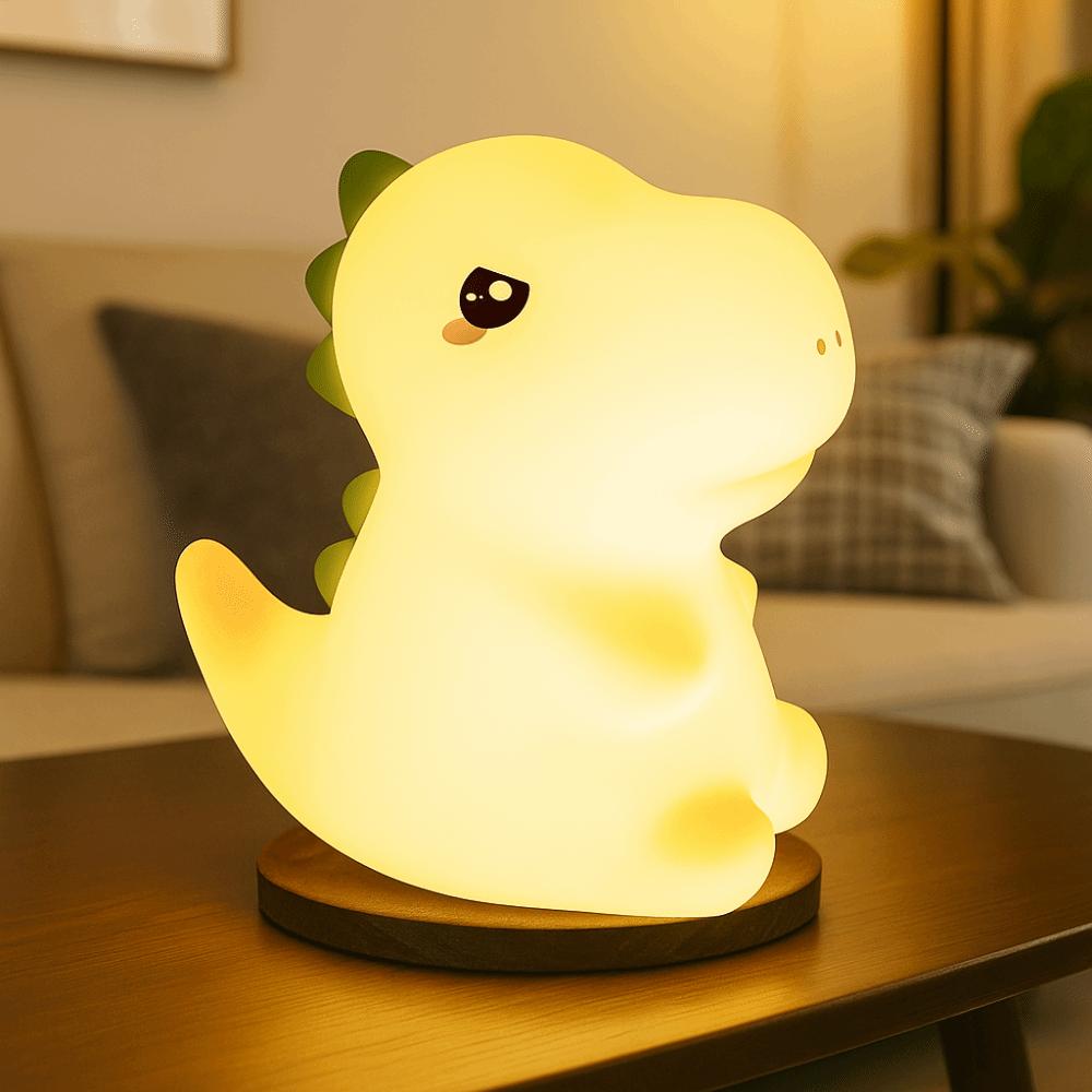 USB Charging Silicone Night Light Dinosaur Shape Dimmable Lamp Cute LED Night Lamp  Bedside