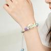 Handmade Tribal Pattern Ceramic Bead Bracelet Elastic String Adjustable Wristband Travel Ethnic Wrist Accessory