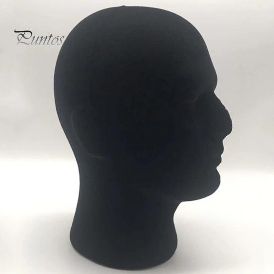 Black Foam Wig Head Tall Male Mannequin Hairpieces Display Holder Hats Sunglasses Headphone Headwear Stand Cosmetics Model Head Prop