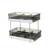 2 Layers Desktop Organizer Cosmetic Holder Stainless Steel Frame Rustproof Modern Multifunctional