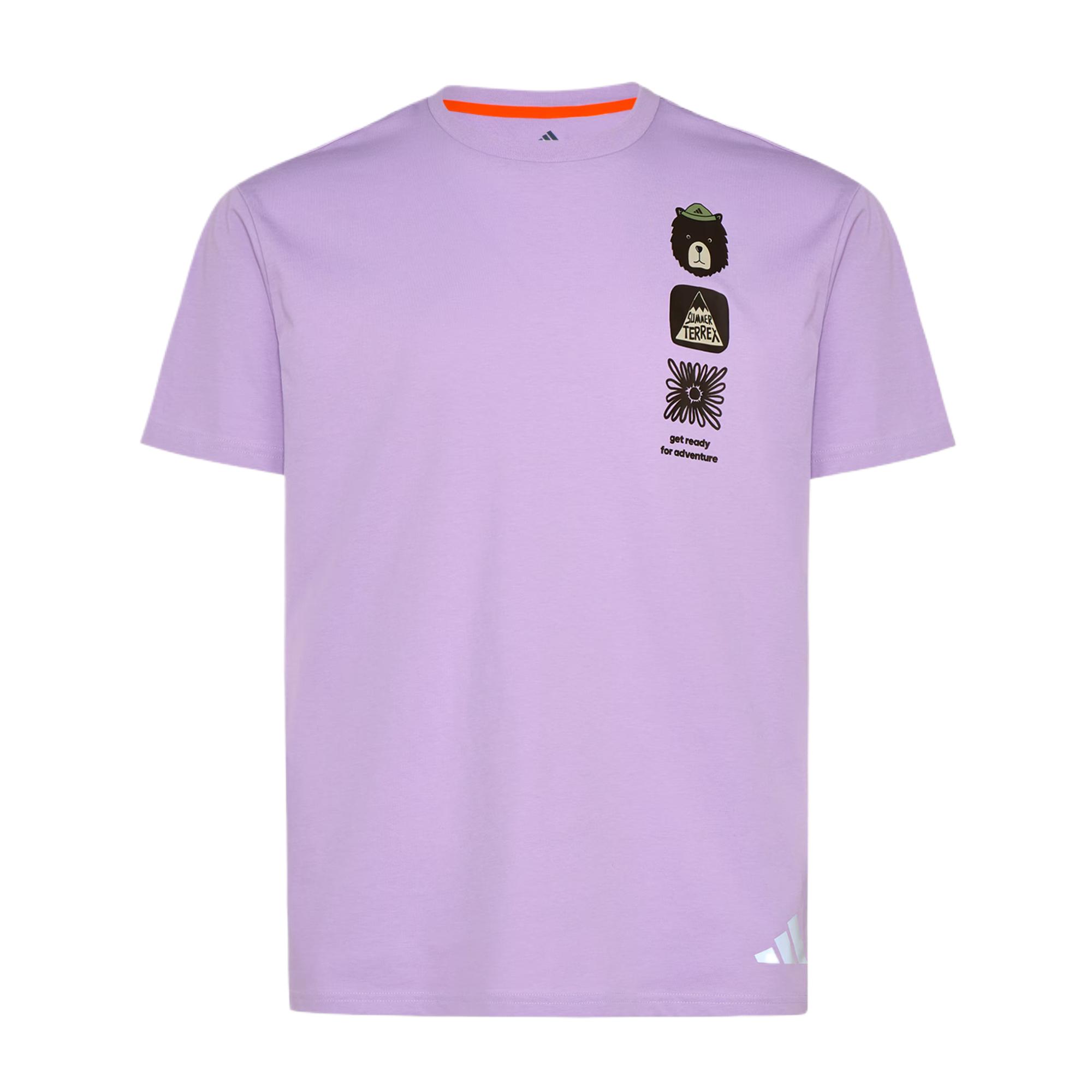 Adidas T Shirts Men s Powder Plum Purple Crew Neck KE3719 S
