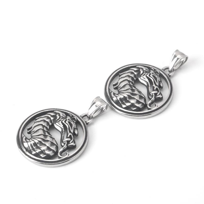 Titanium Steel Mortal Kombat Dragon Pendant Necklace - Stainless Steel Punk Fashion.