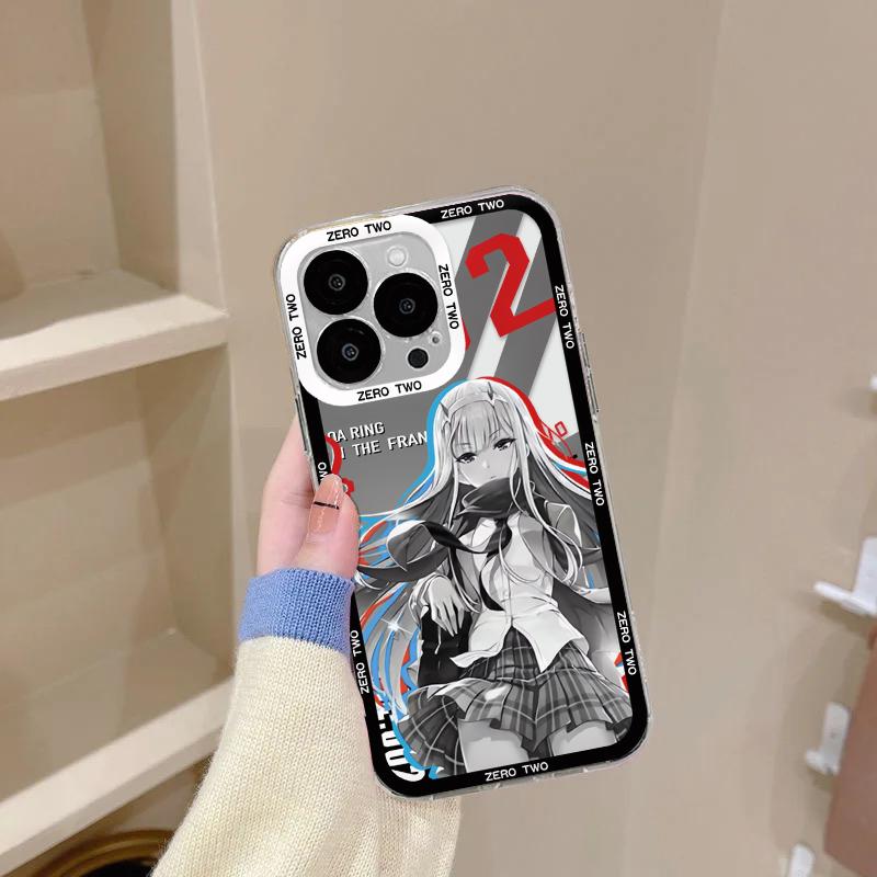 Zero Two Darg In the FranXX Anime Phone Case For iPhone 15 14 13 12 11 Mini Pro Max X XR XSMax 7 8 Plus SE Transparent Cover