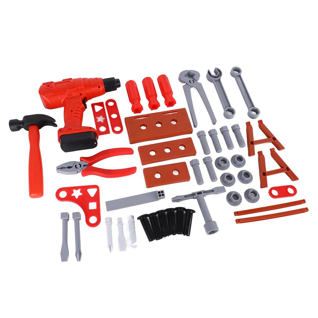 42-teiliges Kinder Simulations-Reparaturwerkzeugset Hammer Schraubenschlüssel Bohrmaschine Rollenspiel Reparaturwerkzeug Spielzeug