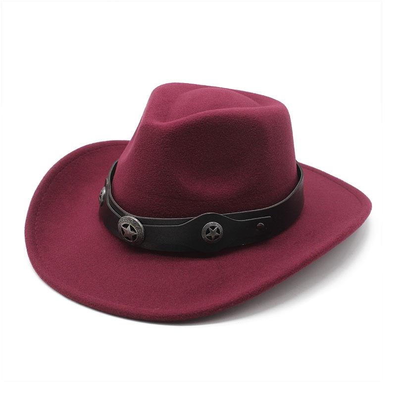 Western Cowboy Felt Hat Tibetan Top Hat Men'S And Women'S Jazz Hat, Woolen Hat